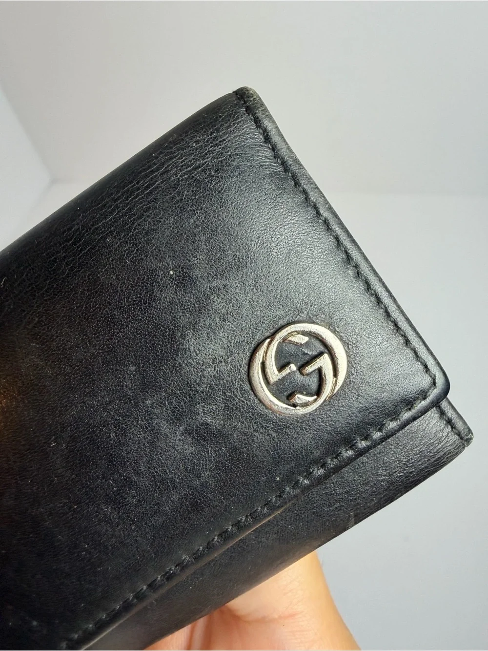 Gucci Black Leather Key Holder Case